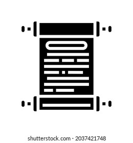 history scroll ancient greece glyph icon vector. history scroll ancient greece sign. isolated contour symbol black illustration