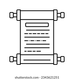 history scroll ancient greece line icon vector. history scroll ancient greece sign. isolated contour symbol black illustration