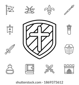 History, shield flat vector icon in history pack