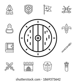 Historial, icono de vector plano de escudo en el paquete de historial