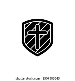 History, shield icon. Simple glyph, flat vector of history icons for ui and ux, website or mobile application