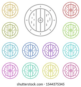 History, shield multi color icon. Simple thin line, outline vector of History icons for UI and UX, website or mobile application