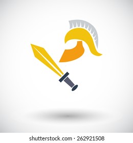 History. Single flat icon on white background. Vector illustration.