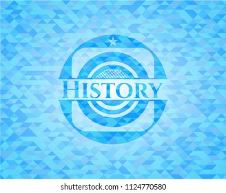 History sky blue emblem with mosaic background
