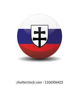 History Slovakia Circle Button Flag Background Texture. War Slovak Republic 3D Vector, Illustration, Symbol 1939 - 1945 