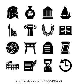 history solid icons vector design