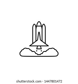 History, space shuttle, launch icon. Simple thin line, outline vector of History icons for UI and UX, website or mobile application