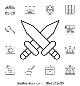 History, swords flat vector icon in history pack