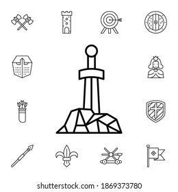 History, sworn, stone flat vector icon in history pack