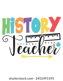 History teacher colorful teachers day, Teachers design bundle, teachers day design, colorful teachers day svg