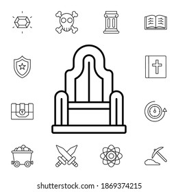 History, throne flat vector icon in history pack