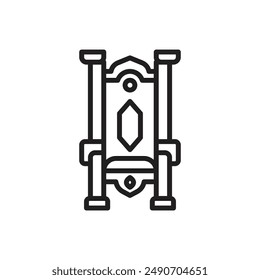 History Throne Outline Icon Vector Illustration