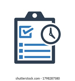 history time Clipboard document icon