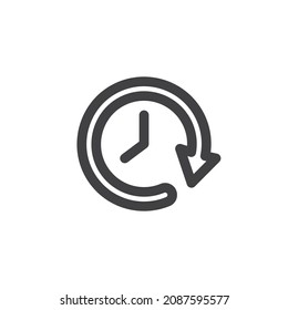History time line icon. linear style sign for mobile concept and web design. Passage of time outline vector icon. Symbol, logo illustration. Vector graphics