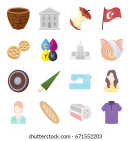 history, tourism, business and other web icon in cartoon styleanimal, shadow, clothing. icons in set collection.