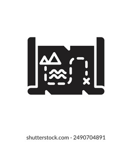 Historia Mapa del tesoro Icono relleno Ilustración vectorial