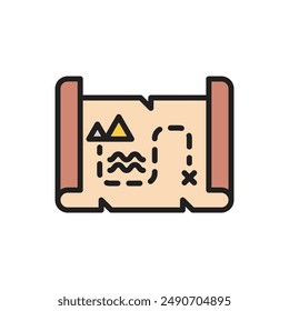 History Treasure Map Icon Vector Illustration