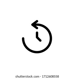 History User Interface Outline Icon Logo Vector Illustration
