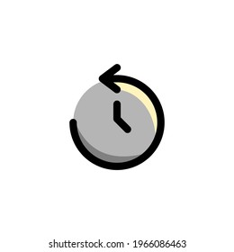 History User Interface Outline Icon Logo Vector Illustration
