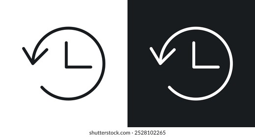 History vector icon set in black and white