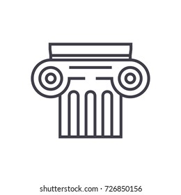 history vector line icon, sign, illustration on background, editable strokes