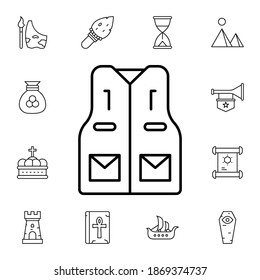 History, vest flat vector icon in history pack