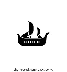 History, viking, ship icon. Simple glyph, flat vector of history icons for ui and ux, website or mobile application