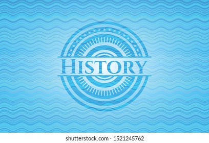 History water wave representation style badge. Vector Illustration. Detailed.