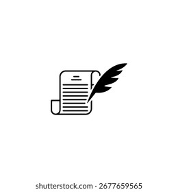 Historia, diseño de Vector plano de icono de escritura.