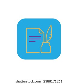 History, writing icon. Line style for web template and app. Simple thin line, poetry, book concept, education, vector illustration design on white background. Editable stroke