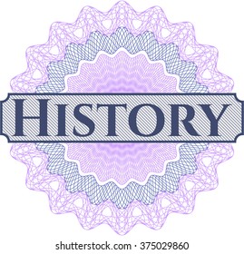 History written inside abstract linear rosette