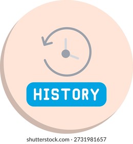 Icono de estilo de círculo plano de historia