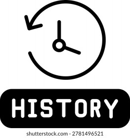 Histroy Line Fill Style Icon