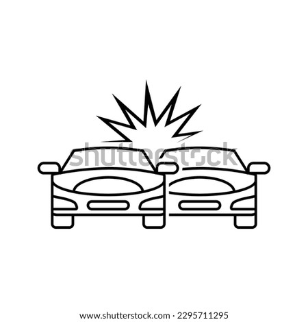 Hit back car crash vector illustration. Icon and symbol eps.