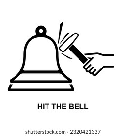 Hit the bell icon isolated on background vector illustration.