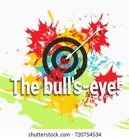 Hit a bull's-eye. Color spots. Grunge vector illustration