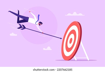 Hit business targets-Targeting the business concept, businessman catch an arrow to hit the target