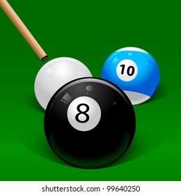 hit the cue on a white ball billiard