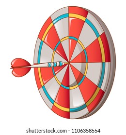 Hit darts target icon. Cartoon of hit darts target vector icon for web design isolated on white background
