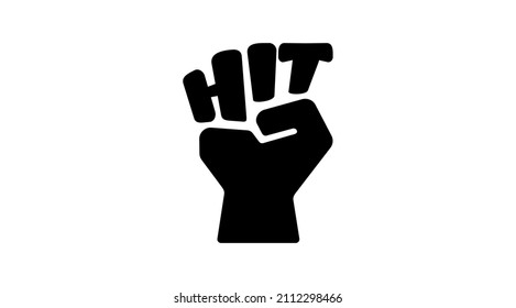 Hit fist logotype. Hand fist logo 