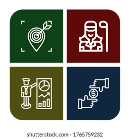 hit icon set. Collection of Target, Golfer, Focus icons