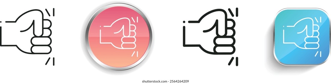 hit icon. Thin Linear, Regular and Button Style Design Isolated On White Background