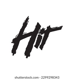 Hit, ink hand lettering. Modern brush calligraphy. Handwritten phrase. Suitable for ads, signboards, packaging and identity and web designs.