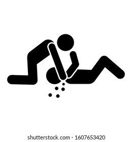 Hit men dead icon. Simple pictogram of fighting icons for ui and ux, website or mobile application