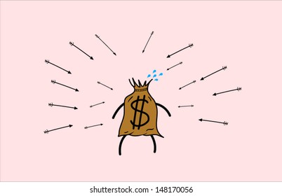 hit a money bag target , Vector EPS10