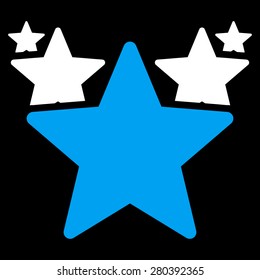 Hit parade icon from Competition & Success Bicolor Icon Set on a black background. This isolated flat symbol uses light blue and white colors.