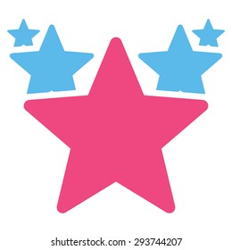 Hit parade icon from Competition & Success Bicolor Icon Set. Vector style: flat bicolor symbols, pink and blue colors, rounded angles, white background.
