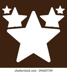 Hit parade icon from Competition & Success Bicolor Icon Set. Vector style: flat symbols, white color, rounded angles, brown background.