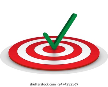 Hit the target, achieve the goal. Vector illustration