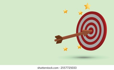 Hit target, Champion trophy Realistic 3d vector illustration design background